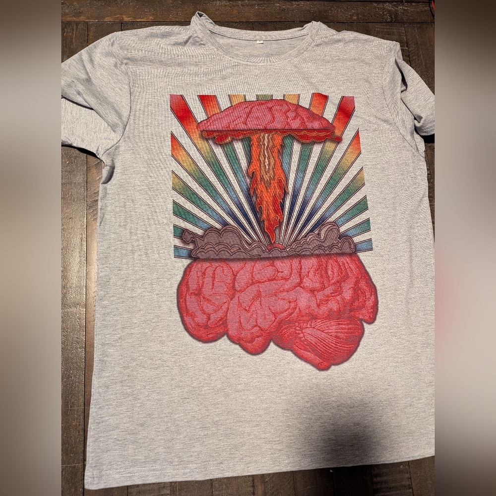 Handcrafted Brain Blast Psychedelic Wearable Art Shirt